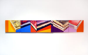 obraz olejny na którym są kolorowe torty